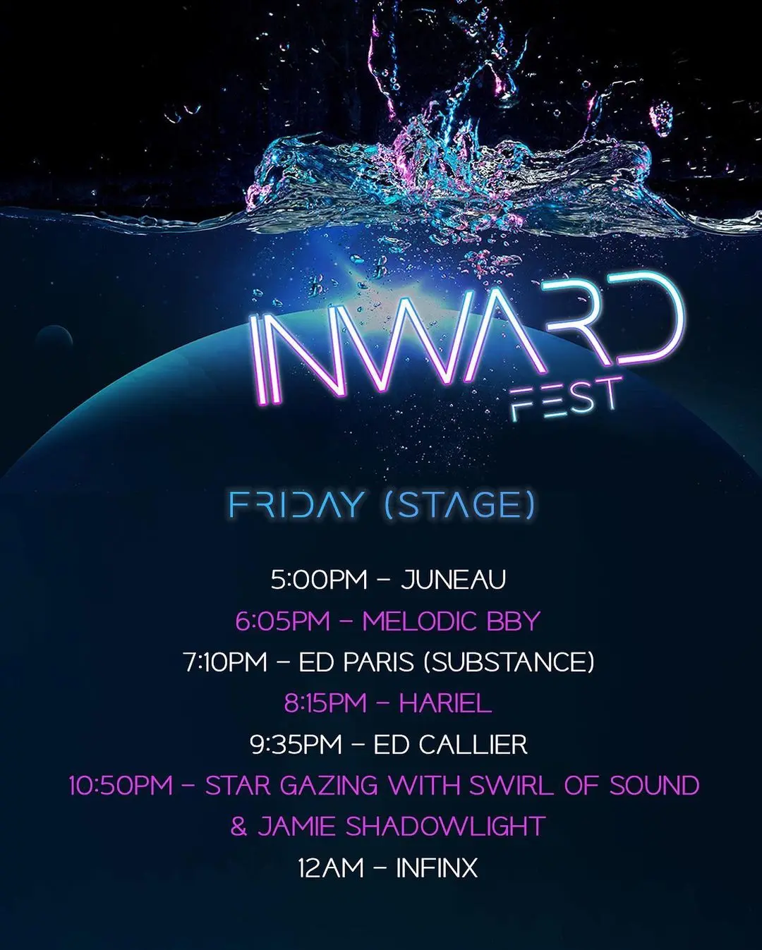 Inward Fest Friday Set Times